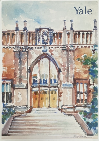 painting of brick building